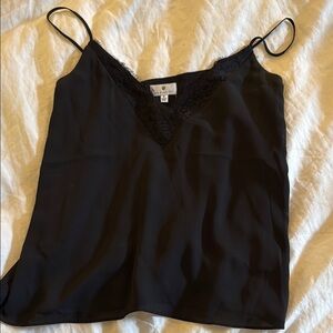 Black Lace Trim Cami Top